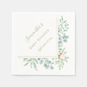 Aquarell Rose Peach floral Baby Dusche Serviette (Vorderseite)