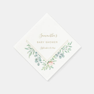 Aquarell Rose Peach floral Baby Dusche Serviette