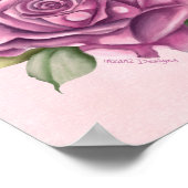 Aquarell-Rose  Poster (Ecke)