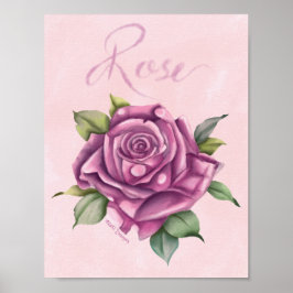 Aquarell-Rose  Poster