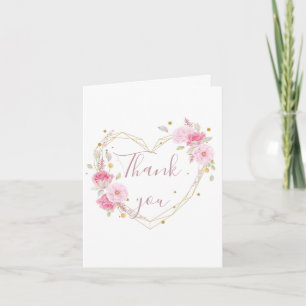 Aquarell Rose Rosa Blumenherz Danke Einladung