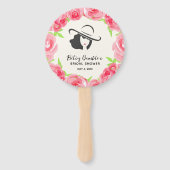 Aquarell-Rose und Big Hat Derby-Brautparty Fächer (Vorderseite)