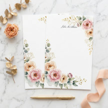 Aquarell-Rosé- und Creme-Pfingstrosen-Rand
