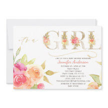 Aquarell-Rose und Gold Baby Girl Dusche