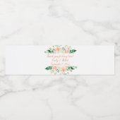 Aquarell Rose und Grüne Weinflasche Wasserflaschenetikett (Einzelnes Label)