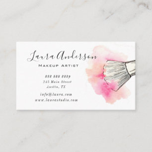Aquarell-Rosé Visagisten Visitenkarte