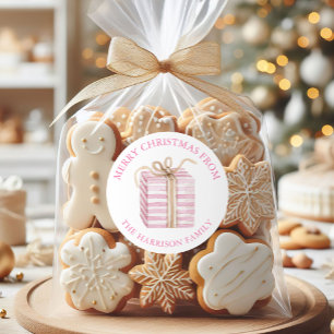 Aquarell-Roségeschenk zu Weihnachten Runder Aufkleber