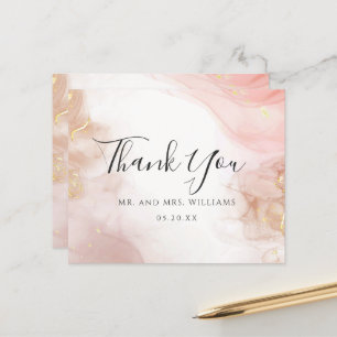 Aquarell-Roségold-Tinte Danke Karte
