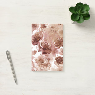 Aquarell-Rosen 3 Post-it Klebezettel