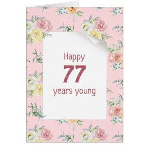 Aquarell-Rosen 77. Geburtstag