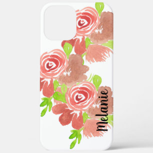 Aquarell-Rosen-Blumen-Blush-Pink-Monogramm Case-Mate iPhone Hülle