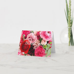 Aquarell-Rosen Blumen Dankeschön Handschrift Dankeskarte