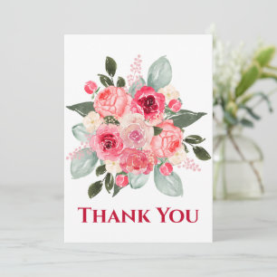 Aquarell-Rosen-Blumen-Dankeskarten Feiertagskarte