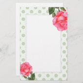 Aquarell Rosen Blumenstrauß Art Polka Dot Briefpapier (Vorne/Hinten)
