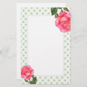 Aquarell Rosen Blumenstrauß Art Polka Dot Briefpapier (Vorne/Hinten)