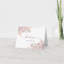 Aquarell Rosen Blush Pink Floral Vielen Dank Karte