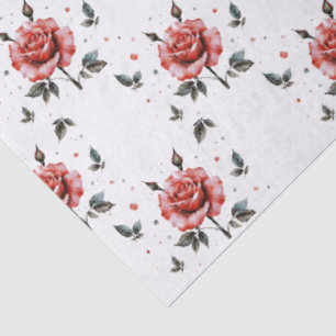 Aquarell-Rosen Botanisches Muster Seidenpapier