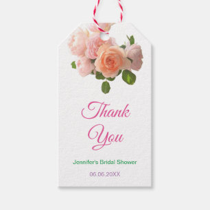 Aquarell-Rosen Brautparty Dankeschön Modern Geschenkanhänger