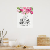 Aquarell Rosen Brautparty Willkommenspender Poster (Küche)
