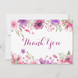 Aquarell-Rosen-Grünzeug-Schrift-Dankeschön Dankeskarte