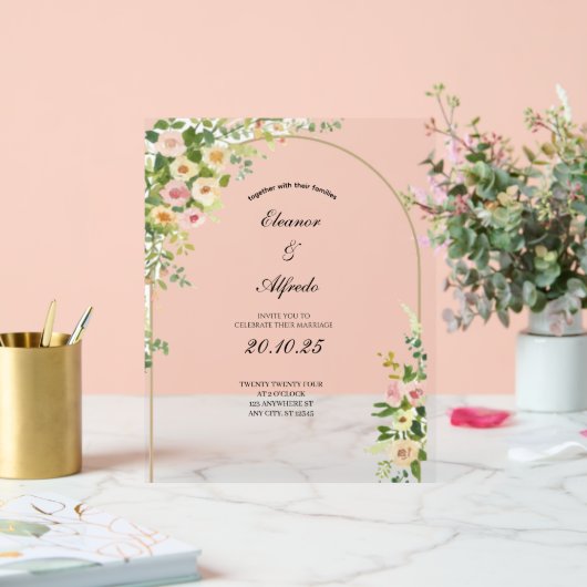 Aquarell-Rosen-Hochzeit Acrylschild (Hochzeit)