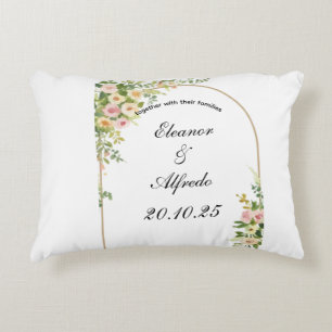 Aquarell-Rosen-Hochzeit Dekokissen