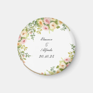 Aquarell-Rosen-Hochzeit Magnet