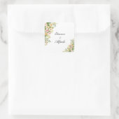 Aquarell-Rosen-Hochzeit  Quadratischer Aufkleber (Tasche)