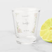 Aquarell-Rosen-Hochzeit Schnapsglas (Rückseite)