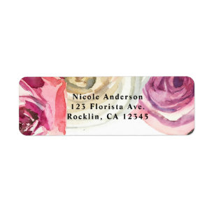 Aquarell-Rosen Rosa und Weiß Chic-Brautparty