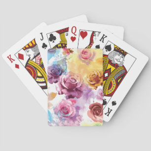 Aquarell-Rosen Spielkarten