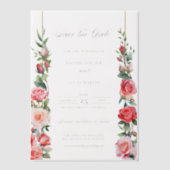 Aquarell Rosen und Kalligraphie Save the Date Pergament Einladungen (Vorderseite)