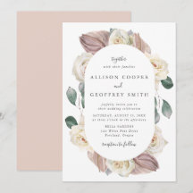 Aquarell-Rosen und Orchideen Ovalrahmen Hochzeit
