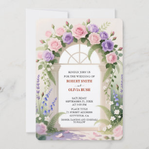 Aquarell-Rosenbogen-Feenerzählung-Hochzeitseinladu Einladung