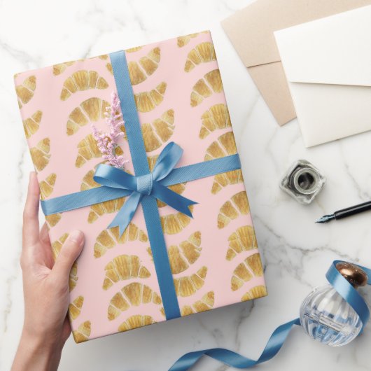 Aquarell-Rosencroissant Geschenkpapier (Schenken)
