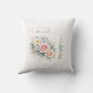 Aquarell-Rosendesign Kissen