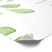 Aquarell Rosengarten Taufe Begrüßungszeichen Poster (Ecke)