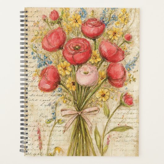 Aquarell-Rosenstrauß Planer (Vorderseite)