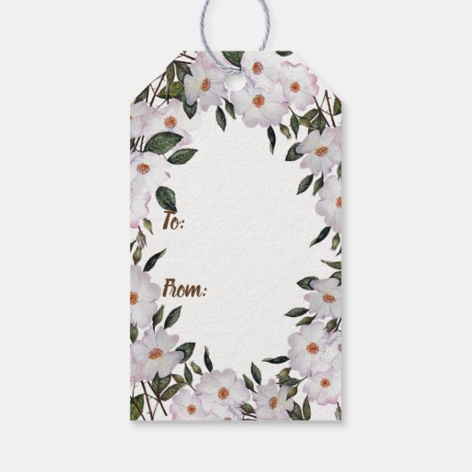 Aquarell Roses Ballerina Happy Jubiläum Geschenkanhänger (Rückseite)