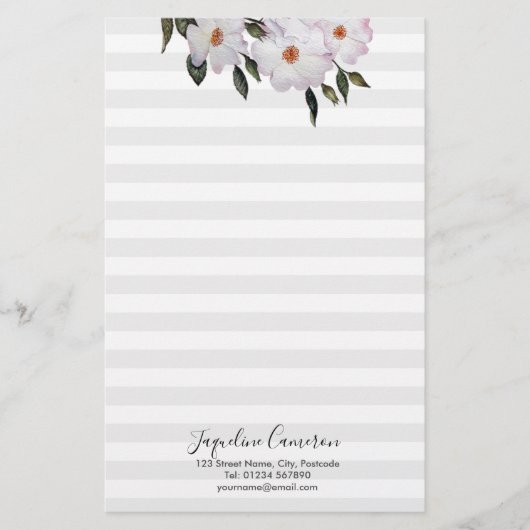 Aquarell Roses Ballerina Illustration Briefpapier (Vorderseite)