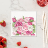 Aquarell Roses Brautparty Papa Napa Serviette (Beispiel)