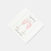 Aquarell-Roséwein-gefüllte Champagnergläser Serviette (Ecke)