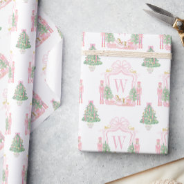 Aquarell-Rosser Nussknacker-Monogramm-Wappen Geschenkpapier