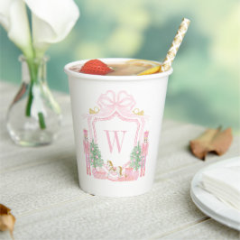 Aquarell-Rosser Nussknacker-Monogramm-Wappen Pappbecher