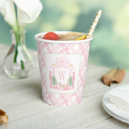 Aquarell-Rosser Nussknacker-Monogramm-Wappen Pappbecher
