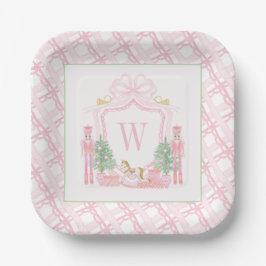 Aquarell-Rosser Nussknacker-Monogramm-Wappen Pappteller