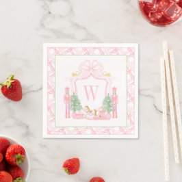 Aquarell-Rosser Nussknacker-Monogramm-Wappen Serviette