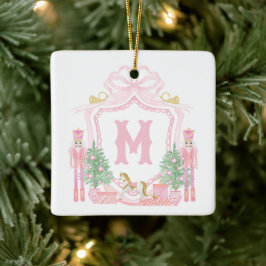 Aquarell-Rosser Nussknacker-Monogrammwappen Keramikornament
