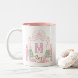 Aquarell-Rosser Nussknacker-Monogrammwappen Zweifarbige Tasse