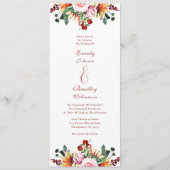 Aquarell Rost Gelb Grün Herbst Floral Hochzeit Programm (Vorderseite)